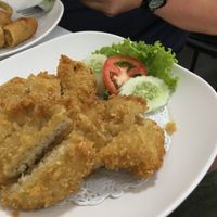 Fried “Chicken at Ruyi Vegetarian in Bangkok