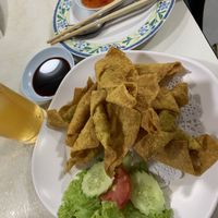 Fried wontons at Ruyi Vegetarian in Bangkok