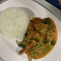 Spicy pork at Ruyi Vegetarian in Bangkok