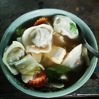 Wonton soup aroiiii! at Aum in Chiang Mai