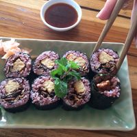 Tempeh and mushroom maki!! at Aum in Chiang Mai