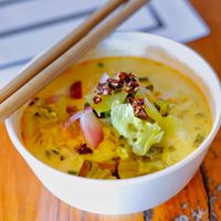 1/3 Portion of Khao Soi
Photo Credit: Phil Moore at Aum in Chiang Mai