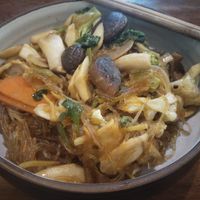 Baked mushrooms with glass noodles at Aum in Chiang Mai