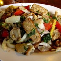 Mushroom salad with added tempeh.  at Aum in Chiang Mai