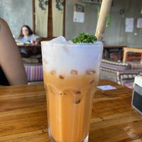 tea with coconut   at Aum in Chiang Mai