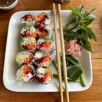 Summer rolls  at Aum in Chiang Mai