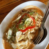 Tofu mit Pilzen vegan  at Aum in Chiang Mai