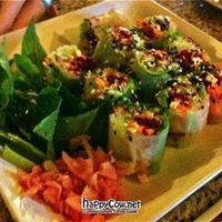 Fresh spring rolls with tamarind sauce at Aum in Chiang Mai