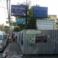 signage Rachadamnoen Road at Gap House - Thai Vegetarian Buffet in Chiang Mai
