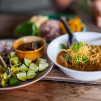 Khao soi at Vegetarian Thai Orchid in Chiang Mai