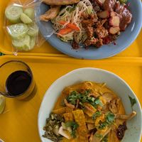Big platter (above) and Khao Soi (below) at Boonsita Restaurant in Chiang Rai