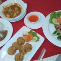 faux duck, massaman curry...noodles with seiten at Five Star J Restaurant in Pattaya