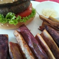Shiitake mushroom burger. 100% vegan. at Five Star J Restaurant in Pattaya