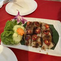 Only picture I managed to take - my partners spring rolls that came out first   at Five Star J Restaurant in Pattaya