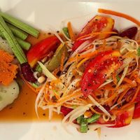 Papaya salad  at Five Star J Restaurant in Pattaya