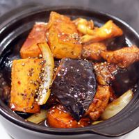 eggplant hotpot... yummy! at Utopia Vegan in Dickson