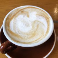 Flat white with soy milk  at Raw Power Cafe in Auckland