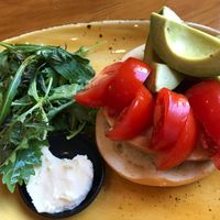 Vegan bagel with vegan cream cheese at Raw Power Cafe in Auckland