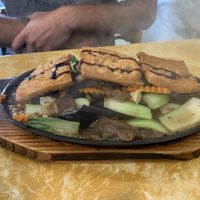 Eggplant, tofu, sambal hot plate. Completely vegan   at Welcome Chinese Vegetarian Cafe in Christchurch