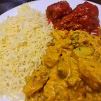 Medium feast - veg curry, kofta and rice at Govinda's - CBD in Brisbane