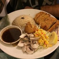 Crispy Hainan style rice at Thea Vegetarian Tea Garden in Adelaide