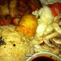 BBQ soy with salad and rice at Thea Vegetarian Tea Garden in Adelaide