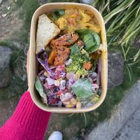 Large TA box: 2 salads and 1 curry   at Cardamom Pod in Byron Bay
