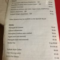 Menu page 6 at Wolf & Lamb Vegan in Nimbin