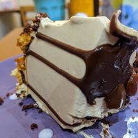 Popcorn caramel chocolate mud sponge at Green Gourmet in Newtown