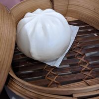 Steamed bun with "mince" filling at Mother Chu's Vegetarian Kitchen in Sydney