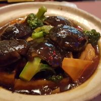 Claypot tofu with shitake and brocolli. A bit salty $18++ at Mother Chu's Vegetarian Kitchen in Sydney
