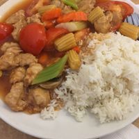 Tomato and 'chicken' special.  at Tian Ci Vegetarian Chinese Restaurant in West Ryde