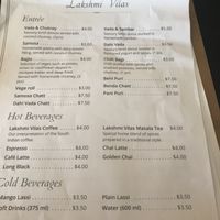 Menu at Lakishmi Vilas Vegetarian Take Away in Dandenong