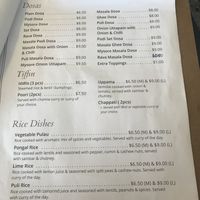 Menu at Lakishmi Vilas Vegetarian Take Away in Dandenong