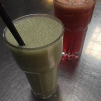 matcha milkshake! best smoothies and juices  at Vegie Bar in Fitzroy