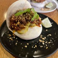 Vegan beef bao  at Vegie Bar in Fitzroy