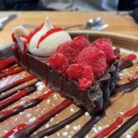 Raspberry tart  at Vegie Bar in Fitzroy