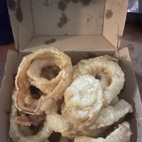 Tempura onion rings   at Vegie Bar in Fitzroy