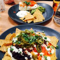 Nachos and burrito at Vegie Bar in Fitzroy