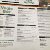 Menu at Vegie Bar in Fitzroy