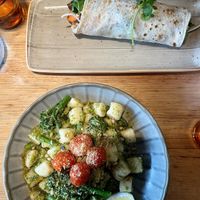 peking duck wrap and summer gnocchi (special)  at Vegie Bar in Fitzroy