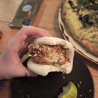 Chicken bao, tasty but not my favourite and considering it’s almost $10, probably wouldn’t get it again   at Vegie Bar in Fitzroy
