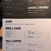 Menu at Vegie Bar in Fitzroy