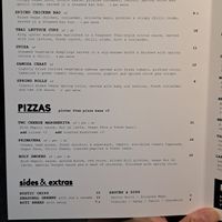 Menu at Vegie Bar in Fitzroy