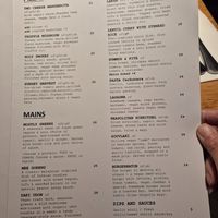 Menu July 2025 at Vegie Bar in Fitzroy