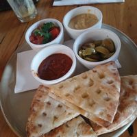 Hummus plate at Vegie Bar in Fitzroy