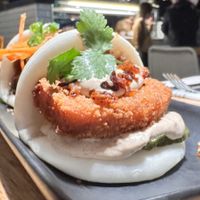 Chicken bao bun  at Vegie Bar in Fitzroy