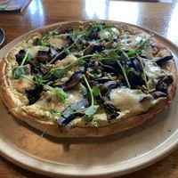 The vegan Mushroom Pizza  at Vegie Bar in Fitzroy