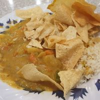 Curry and rice at Crossways in Melbourne