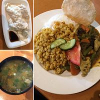 steam dumpling, lentil soup, Indian curry.  at Global Vegetarian in Ormond